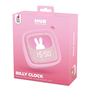 Светильник-часы MOB "Billy clock and light", розовый